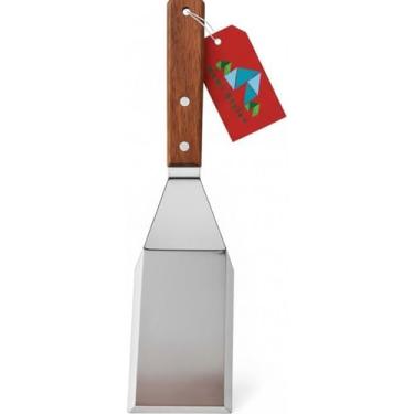 Imagem de Homi Styles Espátula de metal com bordas chanfradas | Colher de cozinha de aço inoxidável | Espátula resistente para frigideiras, grelhas e grelhas | Ótimo para nadador de panqueca, peixe, ovos, hambúrgueres, omelete mais