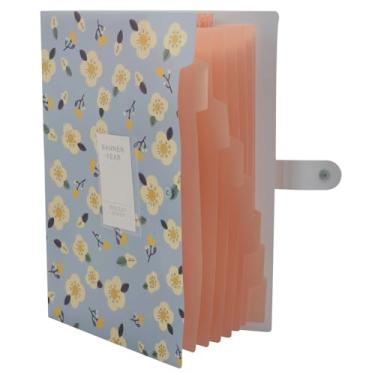 Imagem de Pasta expansível para documentos floral A4 e suporte de arquivo tamanho carta organizador 8 bolsos (azul) porta-documentos