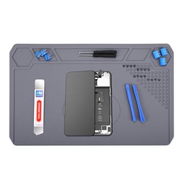 Imagem de MMOBIEL Tapete de solda e reparo de silicone - 35 x 22 cm resistente ao calor até 500 °C (500.0 °C) - Tapete de bancada para solda, celular e eletrônicos - Tapete de solda de silicone com isolamento