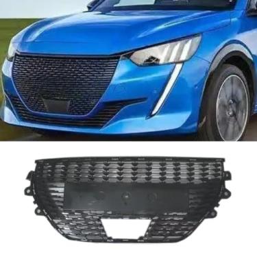 Imagem de Grade de para-choque de carro tiras decorativas kit de carroceria grade de corrida grade de para-choque dianteiro compatível com peça externa 208 2019-2023
