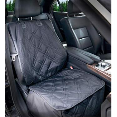 Imagem de Capa de assento frontal Bulldogology para cães – 100% à prova d 'água, resistente, resistente a arranhões, antiderrapante, acolchoado, acolchoado, capas de assento para animais de estimação para carros, caminhões, vans e SUVsBulldogology Pet Solutions preto 9901705