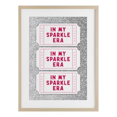 Imagem de Stupell Industries My Sparkle Era Ticket Stubs Impressão emoldurada de bétula sob vidro, design por Lettered and Lined, 23 x 17