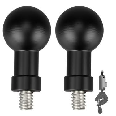 Imagem de 2 peças de adaptador de montagem esférica de liga de alumínio de 2,5 cm com parafuso rosqueado de 0,67 cm - 20 compatível com Insta360 One X3, X2, X, R, RS, GoPro, DJI OSMO Action Camera RAM Ball Head