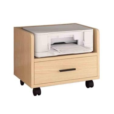 Imagem de hezhuhe2258 Suporte de impressão, prateleira sob a mesa, suporte para impressora com gaveta, suporte de cabeleireiro, organizador de escritório, armário móvel, prateleira simples, decoração de mesa