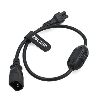 Imagem de ZBLZGP IEC 320 C14 macho para duplo C13 fêmea, cabo adaptador divisor Y de 30 cm IEC 320 C14 para 2 vias, IEC 320 C13 para computadores, projetores, impressoras, scanners, monitores (C14 para 2 x C5