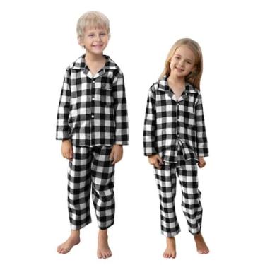 Imagem de Conjunto de pijamas Schbbbta Kids Xadrez de 2 peças com botões 11-12Y