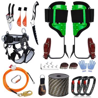Imagem de Auckyeer Kit de equipamento de escalada de árvores com pontas ajustáveis para escalada de árvores e pontas duráveis para trabalho em árvores