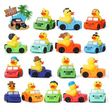 Imagem de Pacote de 16 Rubber Duck XY-WQ para brinquedo de banho infantil Jeep D