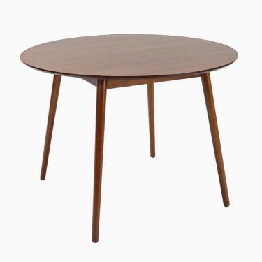 Imagem de Mesa de Jantar Finy Redonda Nacional Móveis 100 cm (largura) Base e Tampo Madeira Pinhão