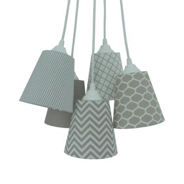 Imagem de Lustre Pendente Luminária Cinza Quarto Sala Escritório Bivolt