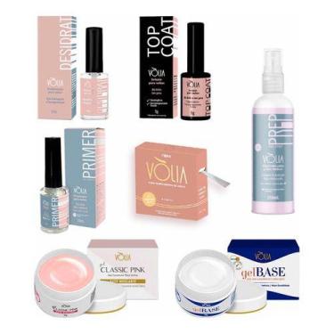 Imagem de Super Kit Gel Classic Pink+gel Base+primer+top Coat+prep - VOLIA