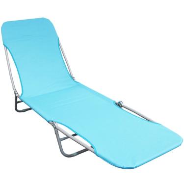 Imagem de Cadeira Espreguiçadeira Dobrável 5 Posições Textline Praia Piscina Camping Azul Importway IWCET-001