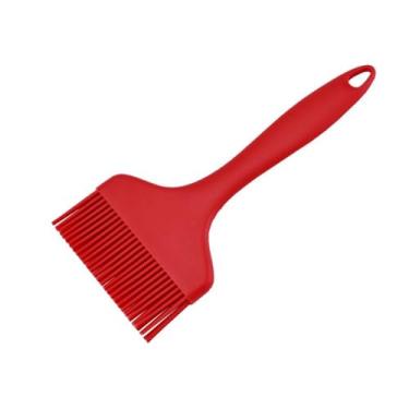 Imagem de Escova de churrasco 2 peças acessórios portáteis para churrasco escova de panqueca sem queda escova de molho doméstico churrasco de silicone (vermelho)