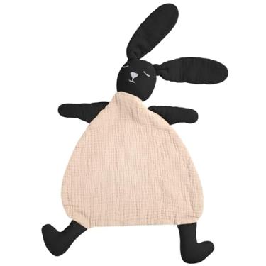 Imagem de lulumoon Musselina Lovey for Babies: Cobertor de segurança amigo da pele para auto-acalmar - Presente recém-nascido para chá de bebê (preto)