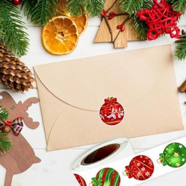 Imagem de Adesivos de sino de Natal, 500 peças de decalques autoadesivos para decoração de festa e embrulho de presente