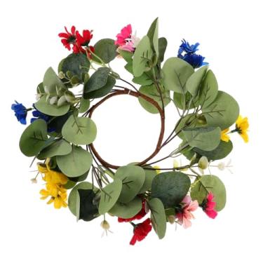 Imagem de Anel decorativo de guirlanda de eucalipto artificial com folhas realistas para decoração de portas e janelas, decoração de outono e casamento