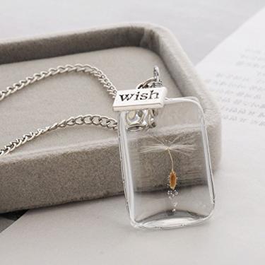 Imagem de Colar de dente-de-leão para mulheres, dente-de-leão, faça um desejo, pingente de flores reais, joias de dente-de-leão, colar de flores para filha, mãe