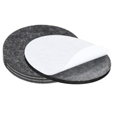Imagem de Almofadas para móveis de feltro de 10 cm de diâmetro, pacote com 4, base de lâmpada de feltro de 1/12.7 cm de espessura, adesivo macio, antiderrapante, antiarranhões, protetor de piso de feltro para