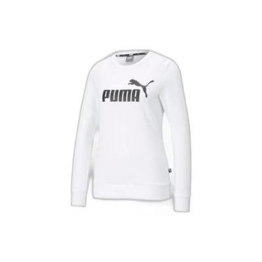 Imagem de Moletom Puma Essentials Crew Neck Preto  /  Branco S-Feminino
