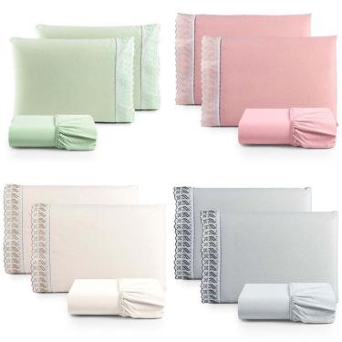 Imagem de Kit Jogo De Cama Lençol Lese Queen 2 Peças Com 4 Un. Cores 2 - 100% Algodão