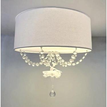 Imagem de Plafon Bailarina Branco 40x15 Com Cristal 2 Em 1 - Tom Luz