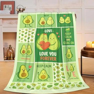 Imagem de Lindo cobertor de abacate engraçado desenho animado abacate fruta cobertor macio aconchegante lã felpuda coisas quentes roupa de cama berçário cobertores de bebê presentes para meninos meninas