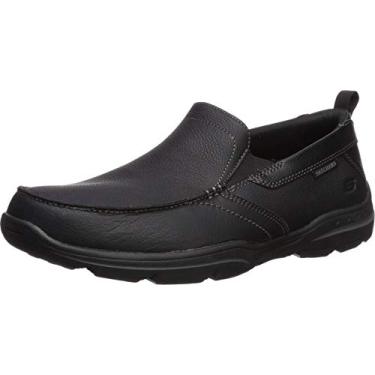 Imagem de Skechers Ajuste descontraído masculino: Harper - Mocassim Forde Slip-On, Preto, 8.5 X-Wide