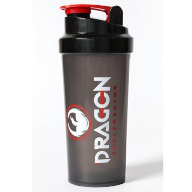 Imagem de Coqueteleira Academia Shake Dragon Suplementos 600ml Preta - Comercial