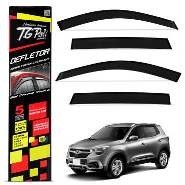 Imagem de Calha de Chuva Tiggo 5x 2018 a 2026 Defletor Fumê Acrílico Tgpoli