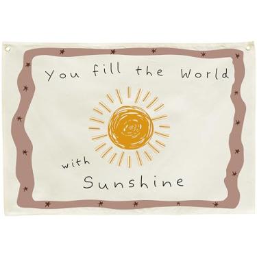 Imagem de Positive Toddler Kids Growth Stuff para berçário quarto sala de jogos acima do berço decoração de parede pendurado banner retangular cartaz bandeira sinal presente chá de bebê aniversário batismo