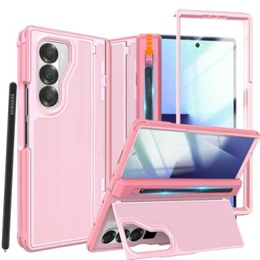 Imagem de YQODSZ Capa para Samsung Galaxy Z Fold 7 com suporte para S Pen, [suporte invisível] Protetor de tela HD resistente a quedas de grau militar com proteção de dobradiça à prova de choque para Z Fold 7