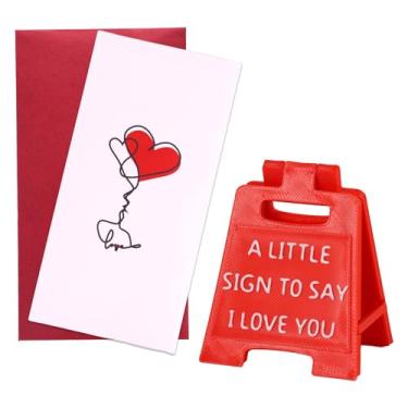 Imagem de Uma Pequena Placa para Dizer "Eu te Amo", Romântica Miniaturas de Enfeites com o Tema Amor, com Cartão e Envelope para Namorado Namorada Marido Esposa Decoração de Mesa ou Casa