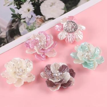 Imagem de 5 moldes de silicone em forma de rosa, moldes pendentes de costas planas para fabricação de joias de resina epóxi, decoração de arte de unhas, suprimentos de artesanato DIY