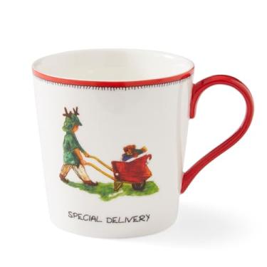 Imagem de Spode Kit Kemp Caneca festiva de Natal de 340 g - Caneca de Doodle de Entrega Especial, Caneca de Café Feriada para Lava-Louças com Alça para Cacau, Chá, Presentes - Um Essencial de Natal Alegre
