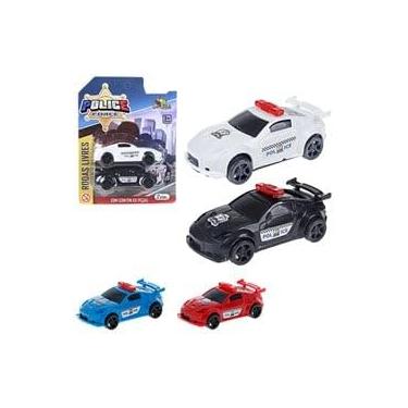 Imagem de Carros de Polícia em Miniatura, 2 Peças, Preto e Branco, Rodas Livres, Brinquedo para Crianças Acima de 3 Anos