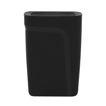 Imagem de Lixeira Tramontina Compact Em Polipropileno Preto Com Tampa Basculante 10,5 L