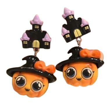 Imagem de MOYEE Brincos de Halloween para fantasia feminina, fantasia de Halloween, acessórios para presentes, Metal, Peridoto criado