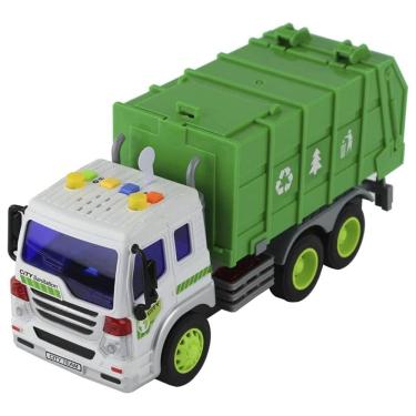 Imagem de Brinquedo Caminhão de Coleta Seletiva Mega City Caçamba que Abre Rodas de Fricção Bbr Toys