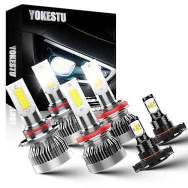 Imagem de YOKESTU Adequado para Chevrolet Silverado 2500HD 3500HD 2007-2020 kit de lâmpadas de farol alto baixo e farol de neblina 6500K, 600% de brilho, Plug and Play, pacote com 6