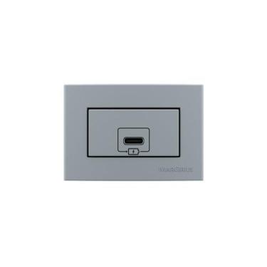 Imagem de Placa para Móveis 65x45 e Tomada Carregador USB-C MarGirius Sleek Colo