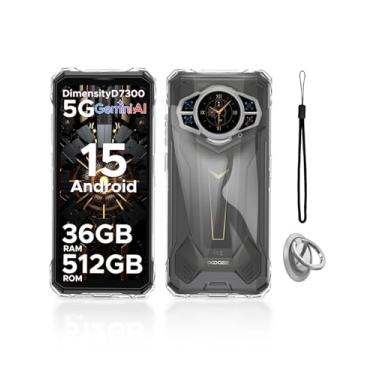 Imagem de KONXISA Capa para DOOGEE S200 Plus 5G, capa de telefone com fivelas e cordões, capa protetora de material TPU premium, capa protetora resistente a arranhões e anti-impressão digital, transparente