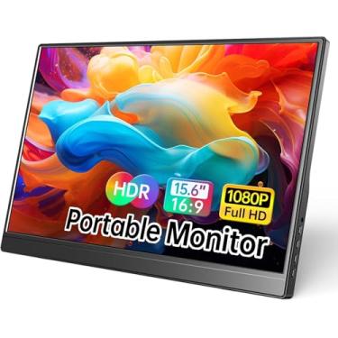 Imagem de LucZeng Monitor Portatil 15,6'', FHD 1080P Extensor de Monitor Com USB C Dupla/HDMI, Segunda de Notebook Extensor De Tela, Ultra-Slim e portátil, Adequado para Viagens, Casa, Trabalho/Jogos