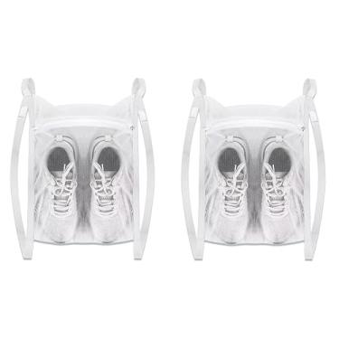 Imagem de 2 peças, bolsa para máquina de lavar e secar, bolsa reutilizável para lavagem e secadora, bolsa de rede de lavagem a seco com alça e zíper, acessórios de lavanderia