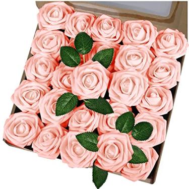 Imagem de Caixa de espuma decoração simulação festival presente pc rosa dia flor DIY 25 ilustrações casamento buquê diário falso dia dos namorados decoração de casa flores rosa flores artificiais (cor: broche