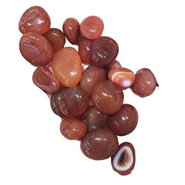 Imagem de Home Collections 100 g Ágata Cornalina Vermelha Irregular Polida Rolada Pedra Natural Cascalho Jardim Aquário Cristais Decoração de Quarto de Casa