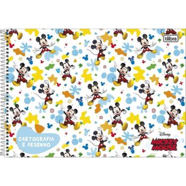 Imagem de Caderno De Cartografia E Desenho Espiral Capa Dura Mickey 80 Folhas Branco