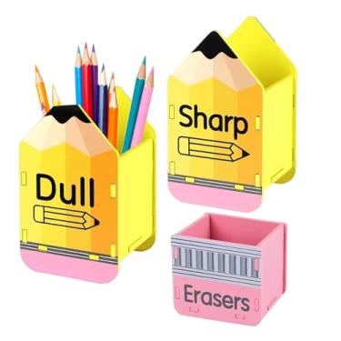 Imagem de Porta-lápis de mesa | Organizador de caneta de madeira – Acessórios para casa, biblioteca, escola, sala de artesanato, estúdio, hospital, cubículo, artista, secretária, dormitório