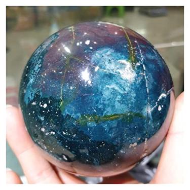 Imagem de Cheio de textura natural oceano jaspe esfera de cristal mar jade bolas de quartzo amuletos estética decoração de casa sala de estar mobiliário de mesa pedras de quartzo (tamanho: 0,9-1,1 kg)