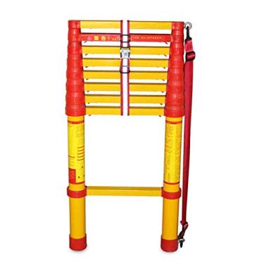Imagem de Escadas, escada telescópica não condutora resistente, escadas de extensão de fibra de vidro dobráveis para sótão, barraca de telhado e edifício ao ar livre, carga de 150 kg/4 m/13 pés