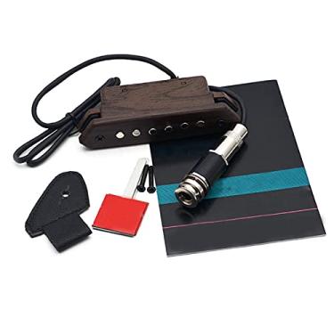 Imagem de Captador de violão acústico passivo Humbucker A- 810 Som claro com controle de tom e volume folheado de madeira natural